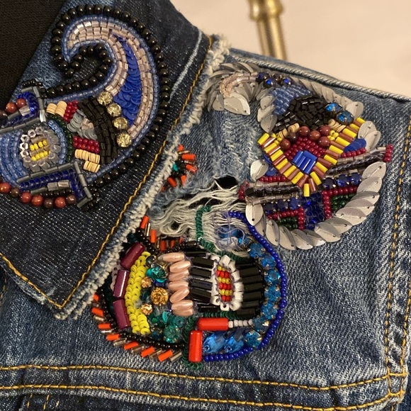 MSGM denim embellished jacket size 42 - Picture 5 of 9